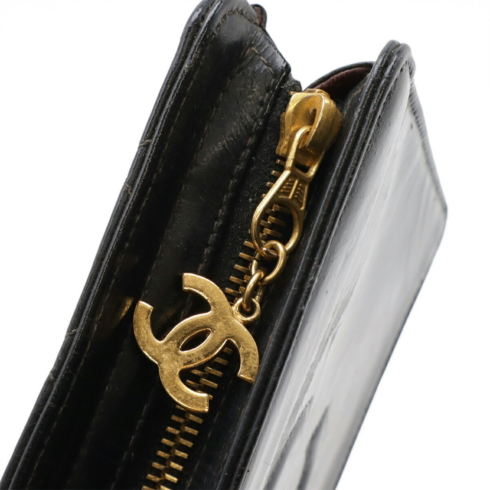 CHANEL Black Leather Logo Clutch Bag - Picture 5 of 9